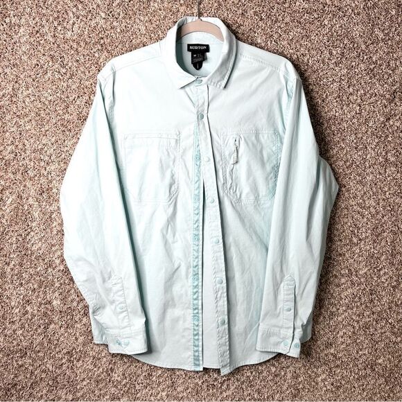 Burton Shirt Men’s Medium Light Blue Multipath Utility Long Sleeve Snap - Picture 1 of 5